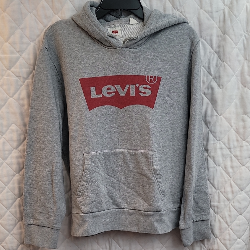 Levi's Classic Gray and Red Hoodie Size Medium